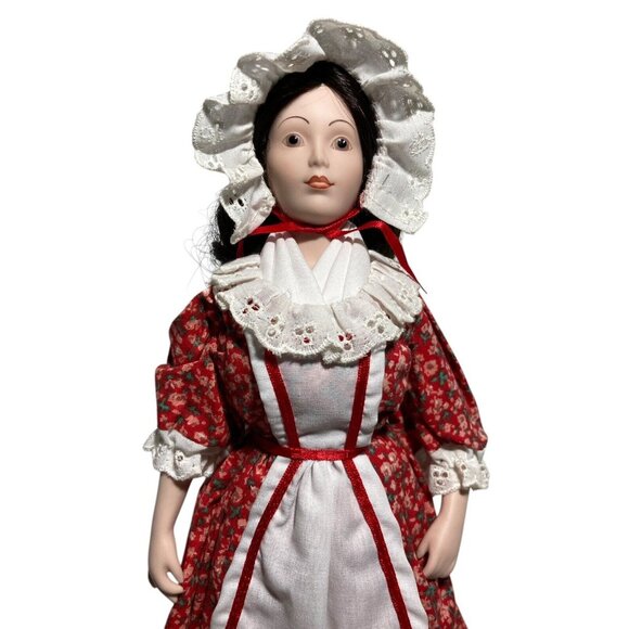 Alice New Jersey Franklin Heirloom Doll Little Maids 13 Colonies Porcelain 1984 - Picture 2 of 12